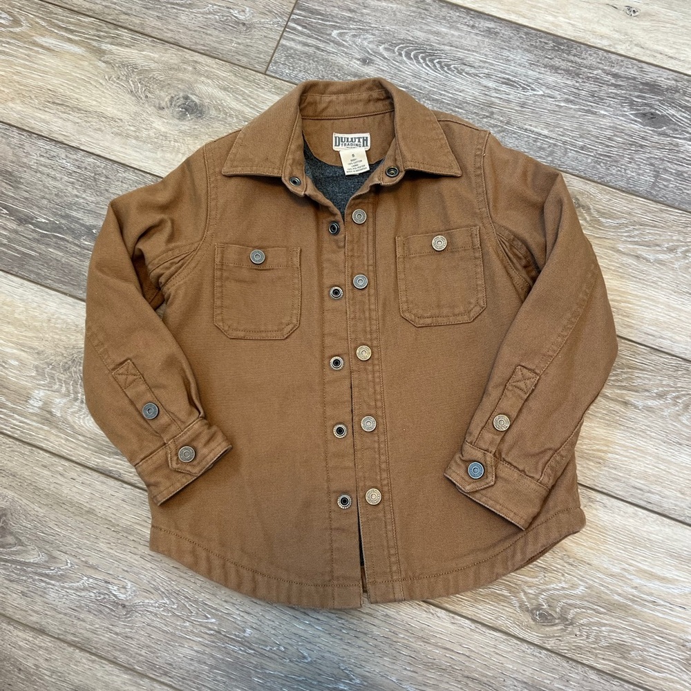 Duluth Trading Fire Hose Canvas with fleece Lined Shirt Kids Size 5